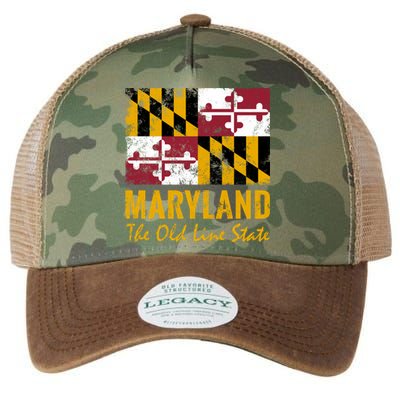 Maryland Old Line State Vintage Flag Funny Gift Legacy Tie Dye Trucker Hat