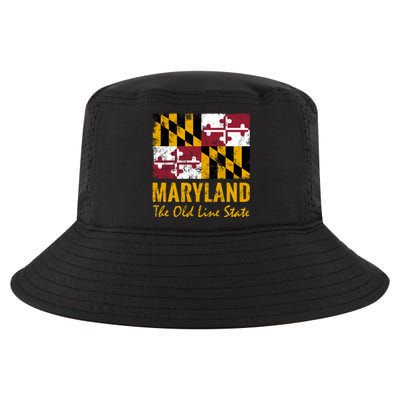 Maryland Old Line State Vintage Flag Funny Gift Cool Comfort Performance Bucket Hat