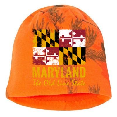 Maryland Old Line State Vintage Flag Funny Gift Kati - Camo Knit Beanie