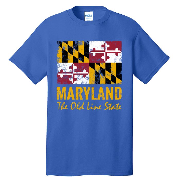 Maryland Old Line State Vintage Flag Funny Gift Tall T-Shirt