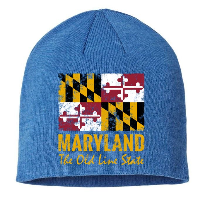 Maryland Old Line State Vintage Flag Funny Gift Sustainable Beanie