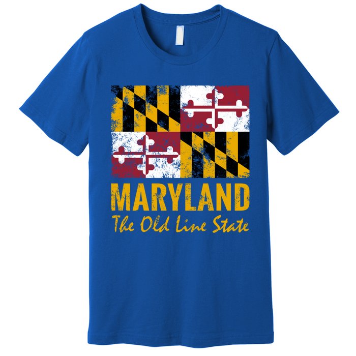 Maryland Old Line State Vintage Flag Funny Gift Premium T-Shirt