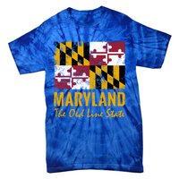 Maryland Old Line State Vintage Flag Funny Gift Tie-Dye T-Shirt