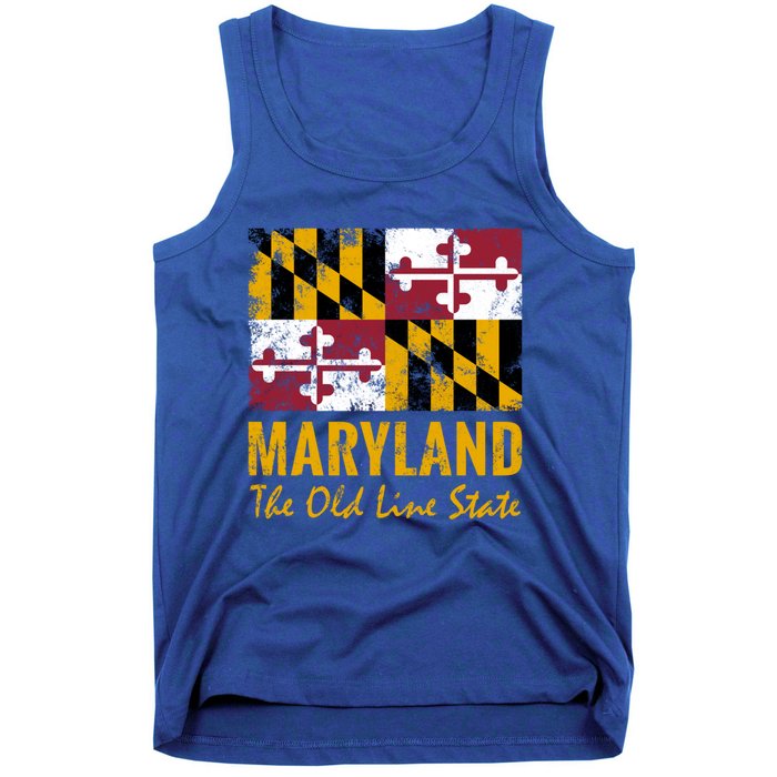 Maryland Old Line State Vintage Flag Funny Gift Tank Top