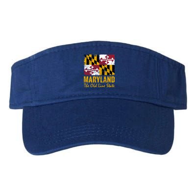 Maryland Old Line State Vintage Flag Funny Gift Valucap Bio-Washed Visor