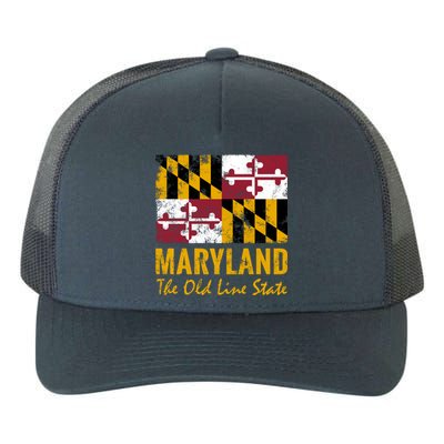 Maryland Old Line State Vintage Flag Funny Gift Yupoong Adult 5-Panel Trucker Hat