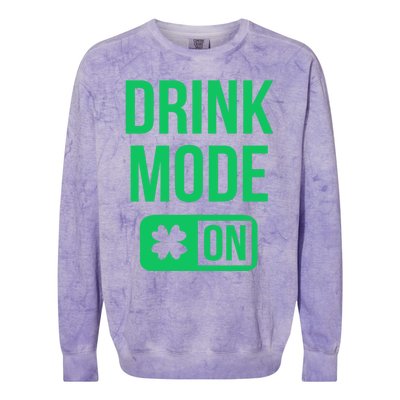 Mode On Lucky Shamrock St Patrick's Day Gift Colorblast Crewneck Sweatshirt