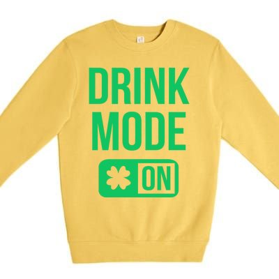 Mode On Lucky Shamrock St Patrick's Day Gift Premium Crewneck Sweatshirt