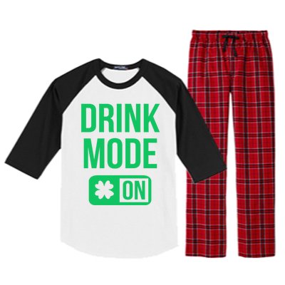 Mode On Lucky Shamrock St Patrick's Day Gift Raglan Sleeve Pajama Set