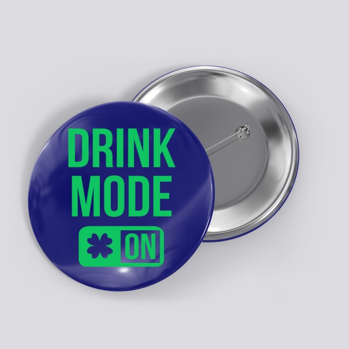 Mode On Lucky Shamrock St Patrick's Day Gift Button