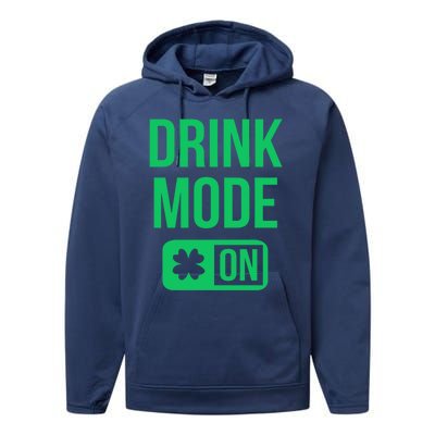 Mode On Lucky Shamrock St Patrick's Day Gift Performance Fleece Hoodie