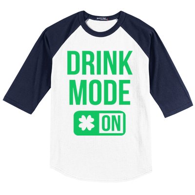 Mode On Lucky Shamrock St Patrick's Day Gift Baseball Sleeve Shirt