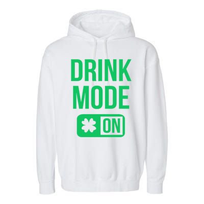 Mode On Lucky Shamrock St Patrick's Day Gift Garment-Dyed Fleece Hoodie