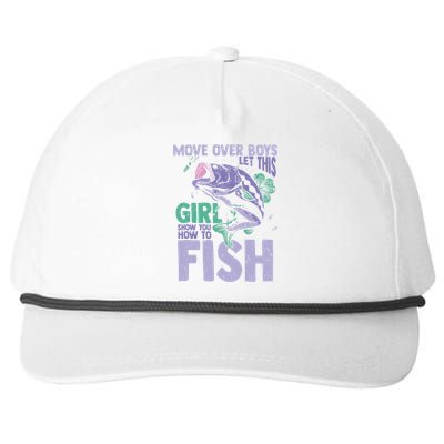 Move Over Let This Girl Show You How To Fish Snapback Five-Panel Rope Hat