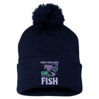 Move Over Let This Girl Show You How To Fish Pom Pom 12in Knit Beanie