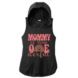 Mommy Of Little Miss Onederful 1st Bday Boho Rainbow Ladies PosiCharge Tri-Blend Wicking Draft Hoodie Tank