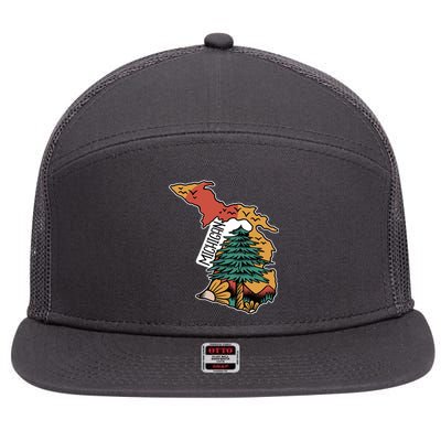 Michigan Outdoor Life 7 Panel Mesh Trucker Snapback Hat