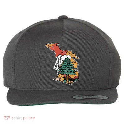 Michigan Outdoor Life Wool Snapback Cap