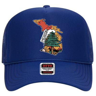 Michigan Outdoor Life High Crown Mesh Back Trucker Hat