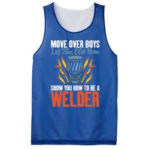 Move Over Let This Old Show You How To Be A Welder Great Gift Mesh Reversible Basketball Jersey Tank