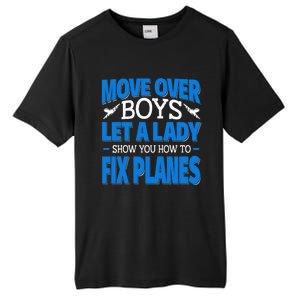 Move Over Lady Airplane Mechanic Funny Gift Tall Fusion ChromaSoft Performance T-Shirt