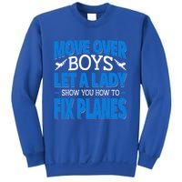 Move Over Lady Airplane Mechanic Funny Gift Sweatshirt