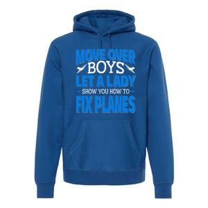 Move Over Lady Airplane Mechanic Funny Gift Premium Hoodie