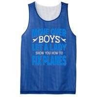 Move Over Lady Airplane Mechanic Funny Gift Mesh Reversible Basketball Jersey Tank