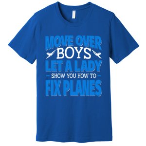 Move Over Lady Airplane Mechanic Funny Gift Premium T-Shirt