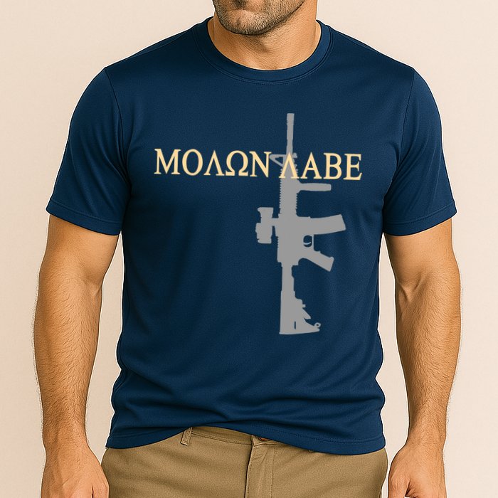 Molon Labe - Greek - Come and Take Cooling Performance Crew T-Shirt