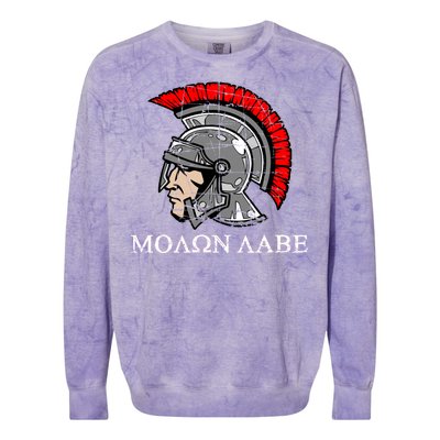 Molon Labe - Spartan Helmet Greek - Come and Take Colorblast Crewneck Sweatshirt