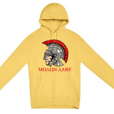 Molon Labe - Spartan Helmet Greek - Come and Take Premium Pullover Hoodie