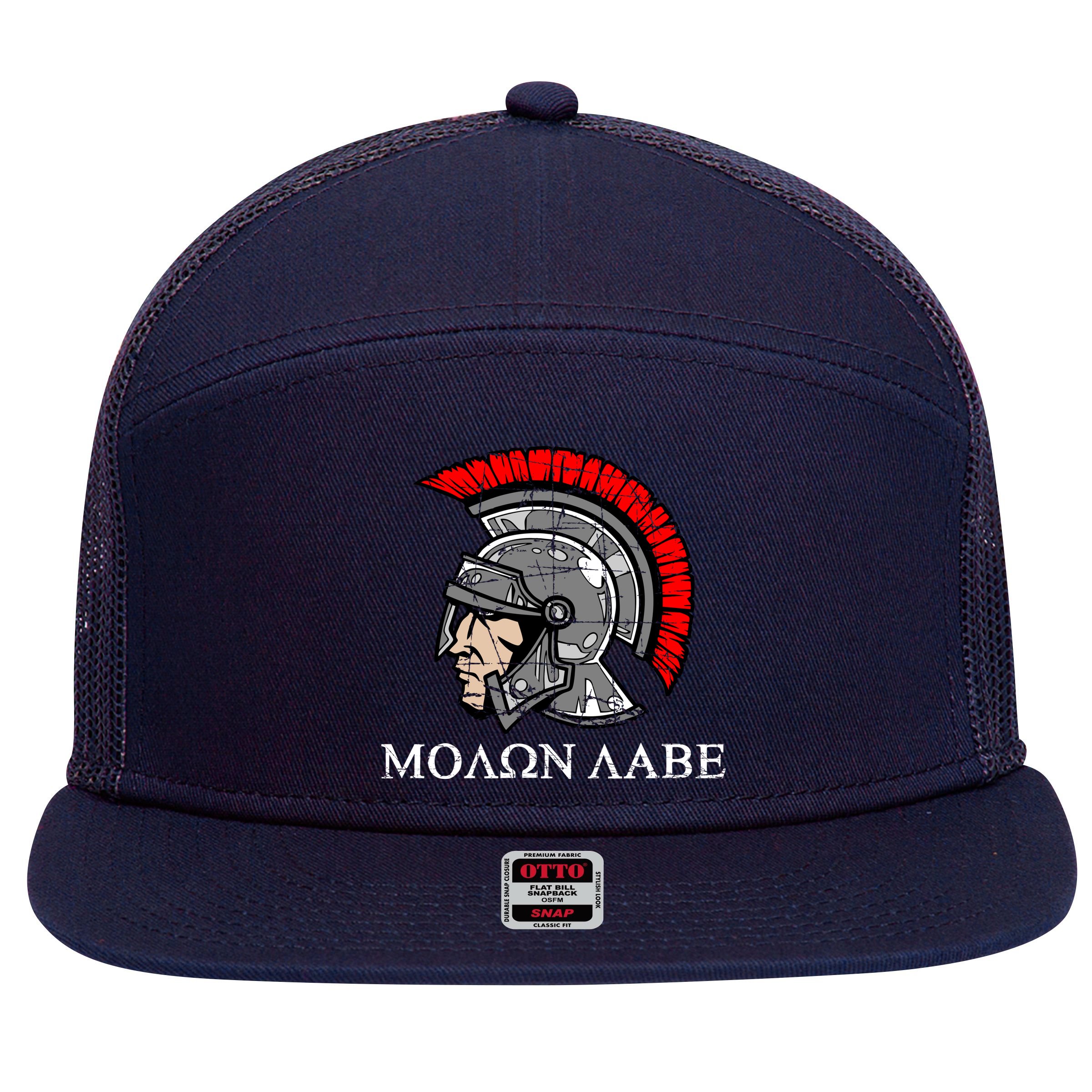 Molon Labe - Spartan Helmet Greek - Come and Take 7 Panel Mesh Trucker Snapback Hat