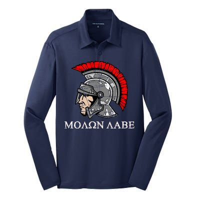 Molon Labe - Spartan Helmet Greek - Come and Take Silk Touch Performance Long Sleeve Polo