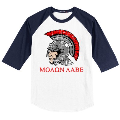 Molon Labe - Spartan Helmet Greek - Come and Take Baseball Sleeve Shirt