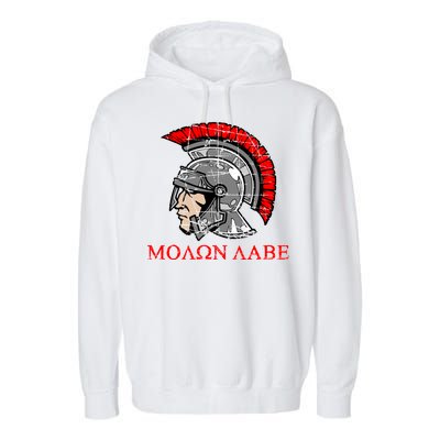 Molon Labe - Spartan Helmet Greek - Come and Take Garment-Dyed Fleece Hoodie