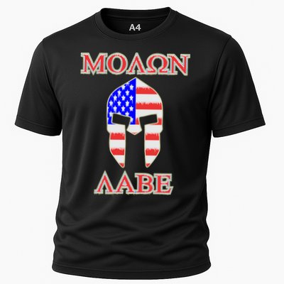 Molon Labe American Flag Spartan Helmet Greek Come and Take Performance Shirt