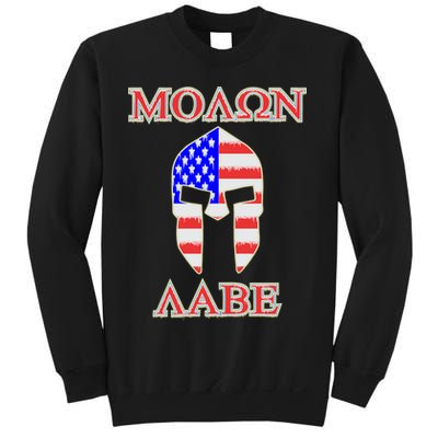 Molon Labe American Flag Spartan Helmet Greek Come and Take Sweatshirt