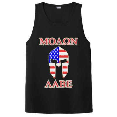 Molon Labe American Flag Spartan Helmet Greek Come and Take PosiCharge Competitor Tank