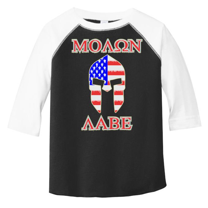 Molon Labe American Flag Spartan Helmet Greek Come and Take Toddler Fine Jersey T-Shirt