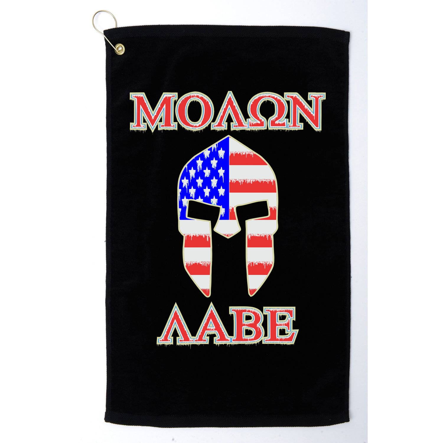 Molon Labe American Flag Spartan Helmet Greek Come and Take Golf Towel