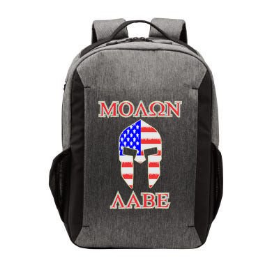 Molon Labe American Flag Spartan Helmet Greek Come and Take Vector Backpack