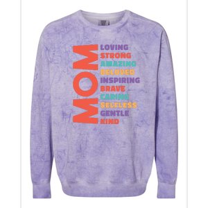 Mom Adjective Colorblast Crewneck Sweatshirt