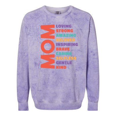 Mom Adjective Colorblast Crewneck Sweatshirt