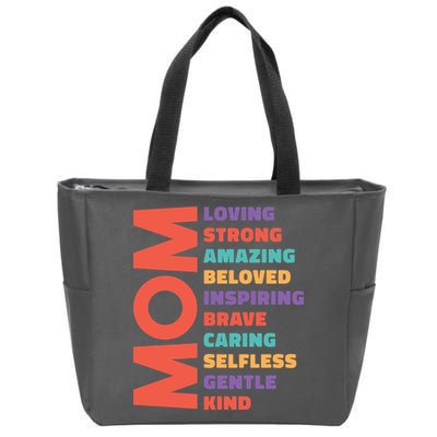 Mom Adjective Zip Tote Bag
