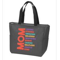 Mom Adjective Zip Tote Bag