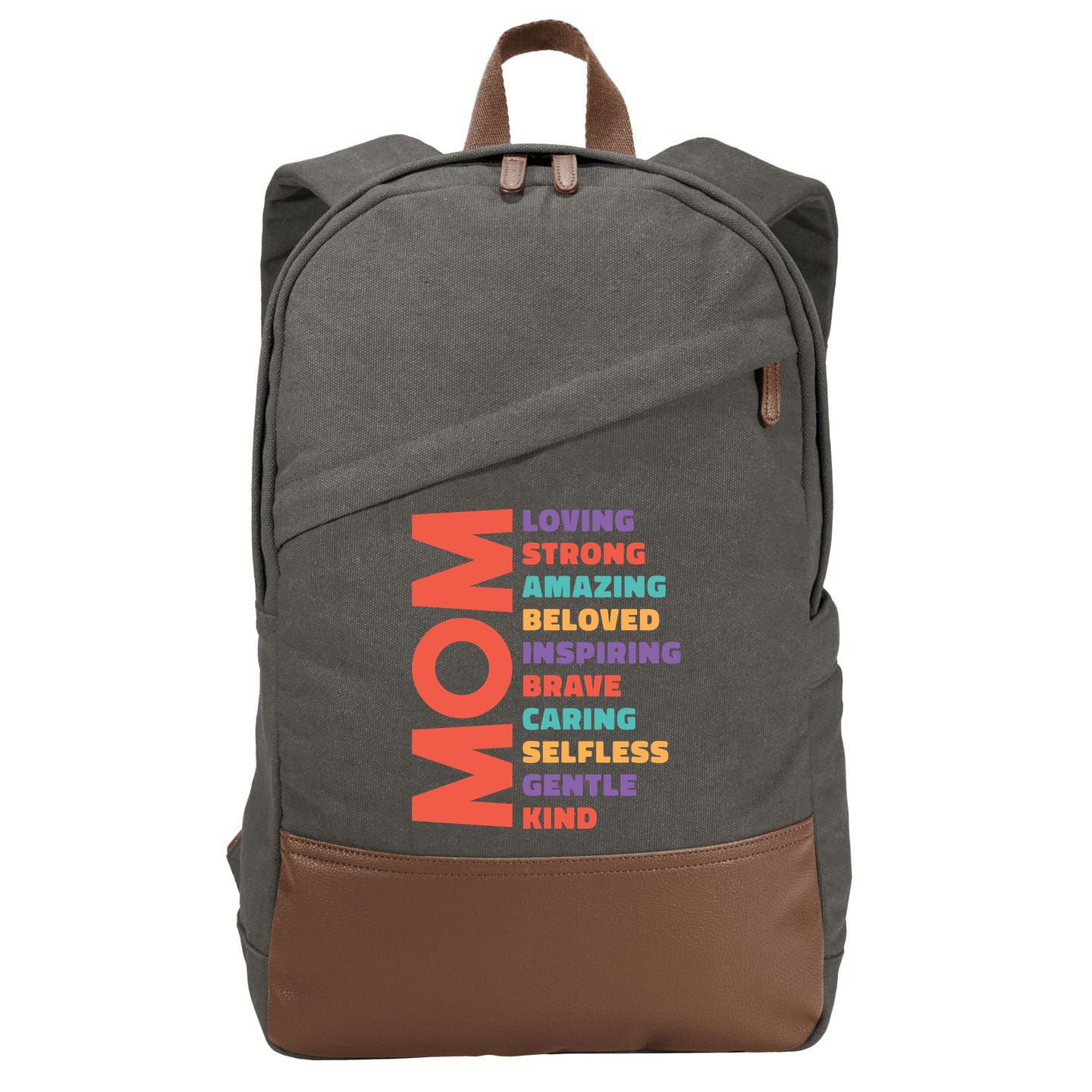 Mom Adjective Cotton Canvas Backpack