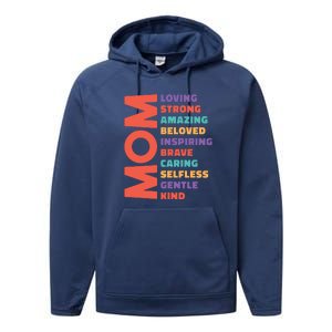 Mom Adjective Performance Fleece Hoodie