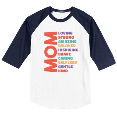 Mom Adjective Baseball Sleeve Shirt