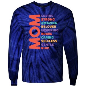 Mom Adjective Tie-Dye Long Sleeve Shirt